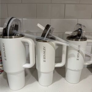 Stanley Classic White Tumblers with Clear Lids